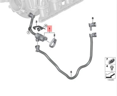 NEW BMW X3 E83 FUEL TANK BREATHER VALVE WITH PIPE 13907618647 7618647 ORIGINAL