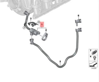 NEW BMW X3 E83 FUEL TANK BREATHER VALVE WITH PIPE 13907618647 7618647 ORIGINAL