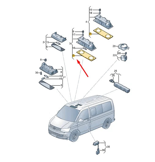 NEW VW TRANSPORTER VI T6 INTERIOR LIGHT DIFFUSOR LENS 7L6947126B