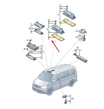 NEW VW TRANSPORTER VI T6 INTERIOR LIGHT DIFFUSOR LENS 7L6947126B
