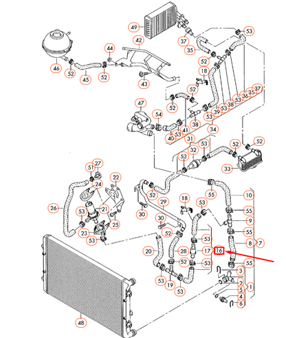 NEW AUDI A3 8P ENGINE COOLANT HOSE 1K0121086K ORIGINAL