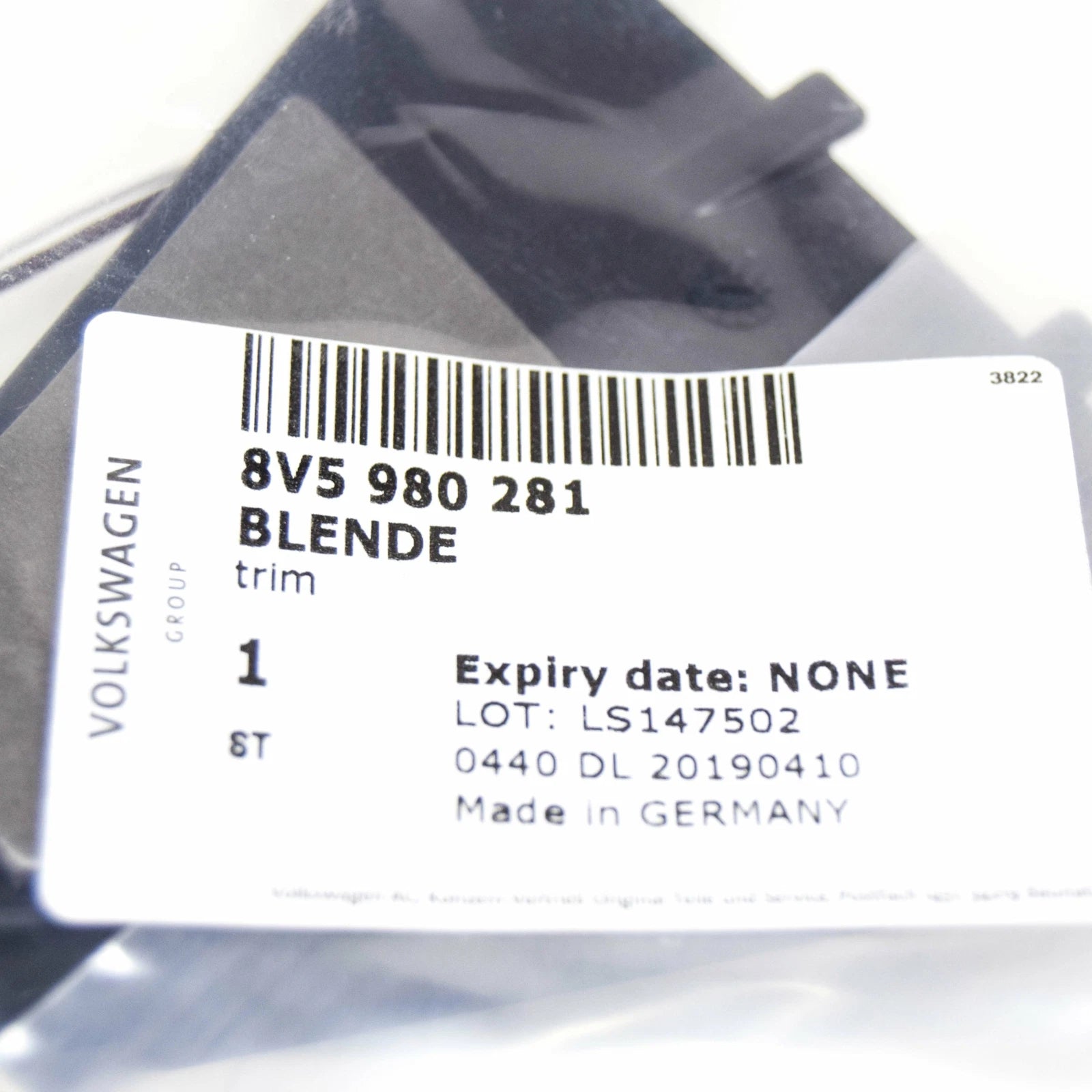 NEW AUDI A3 8V INTERIOR REAR VIEW MIRROR COVER 8V5980281 ORIGINAL