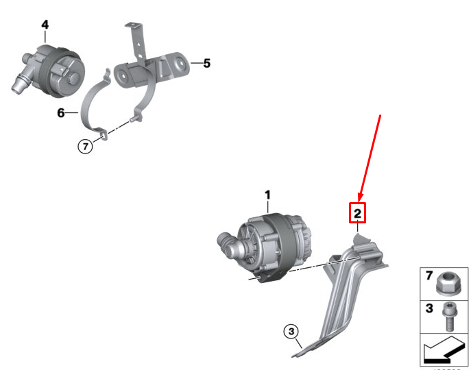 new bmw x3 g01 auxiliary water pump carrier 11518647843 original