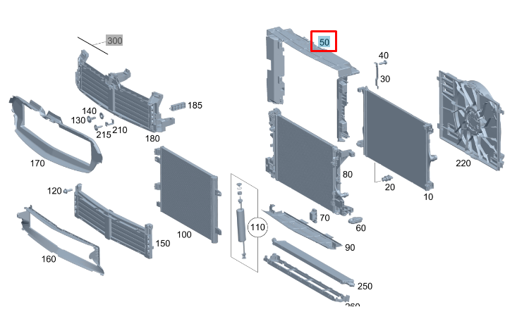 new mercedes-benz gla h247 radiator air duct segment a2475051200 original