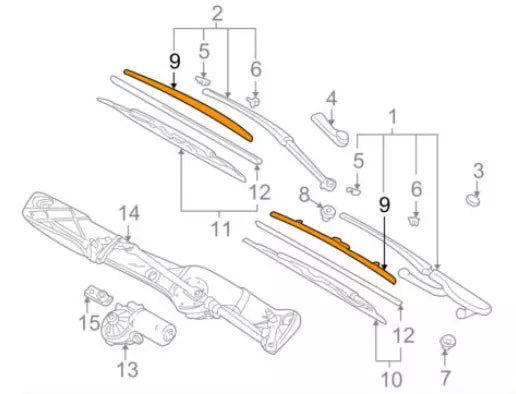NEW BMW 5 E39 FRONT RIGHT WIPER BLADE 61618162983 8162983 ORIGINAL