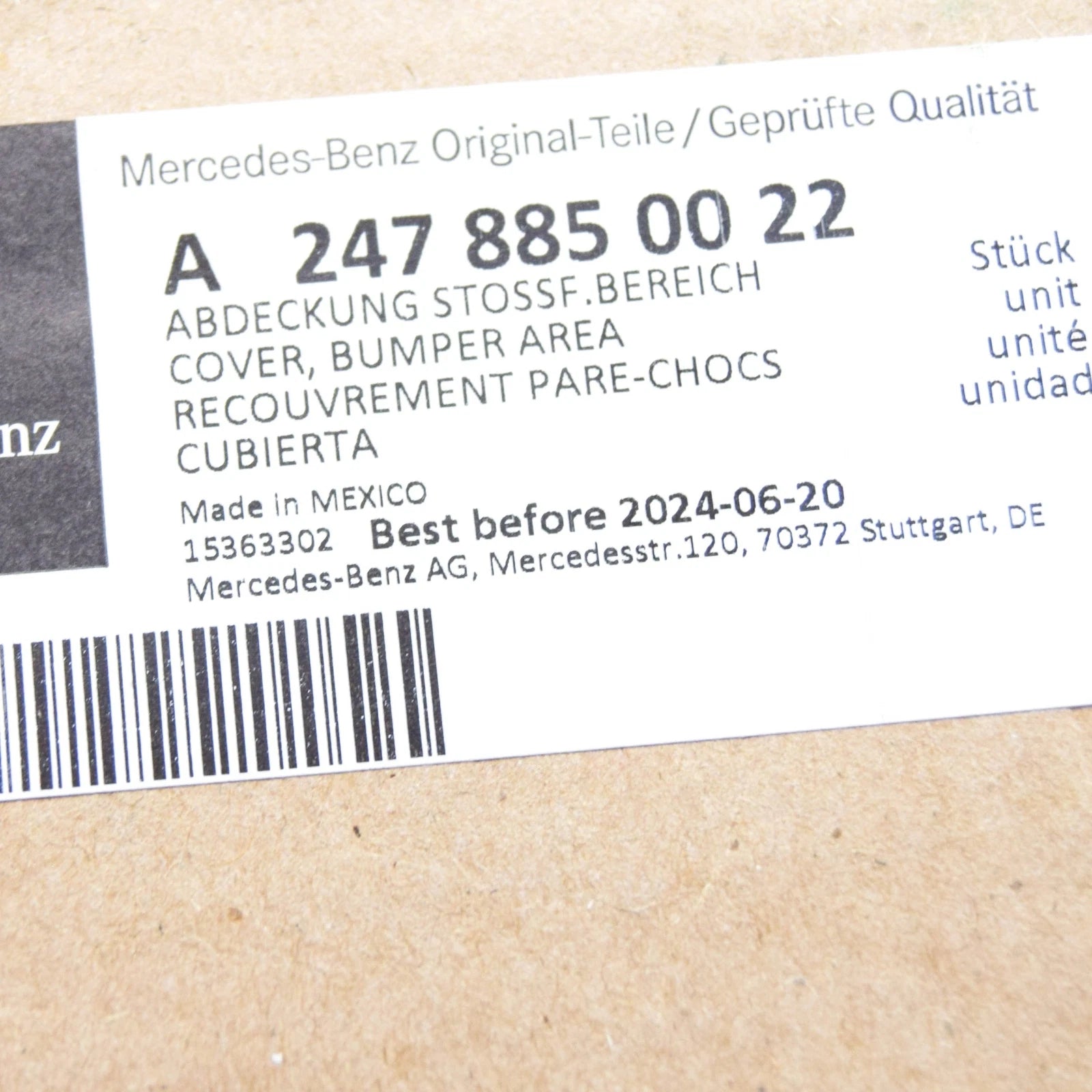 NEW MB GLB X247 FRONT LEFT FENDER WHEEL ARCH COVER A2478850022 ORIGINAL