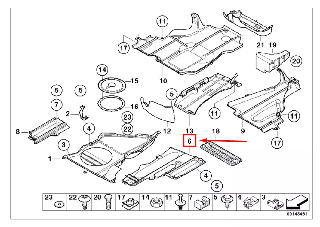 NEW BMW 3 E46 LEFT UNDERFLOOR COATING TRIM PANEL 51717892953 7892953 ORIGINAL