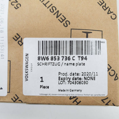 NEW AUDI RS5 SPORTBACK 8W6 RADIATOR GRILLE EMBLEM BADGE 8W6853736CT94 ORIGINAL