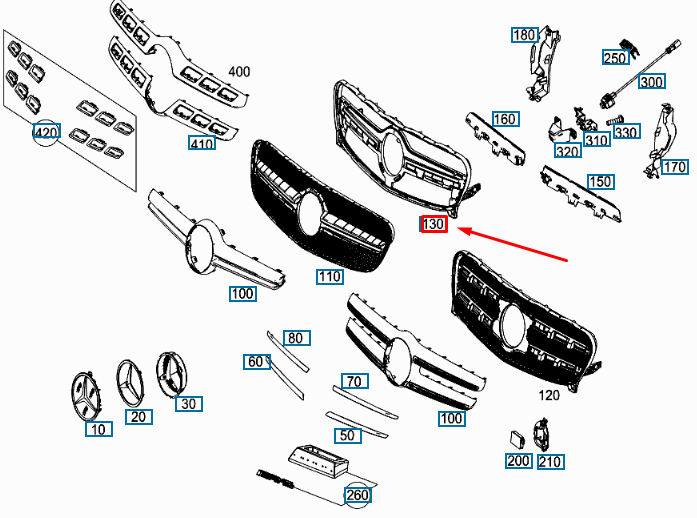 new mercedes-benz gla x156 amg radiator grille beam surround a1568880760