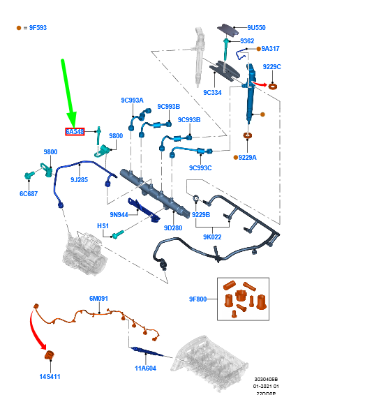 new ford ranger t6 mk1 fuel tube clamp bolt bk2q-6a548-ga 1731717 original