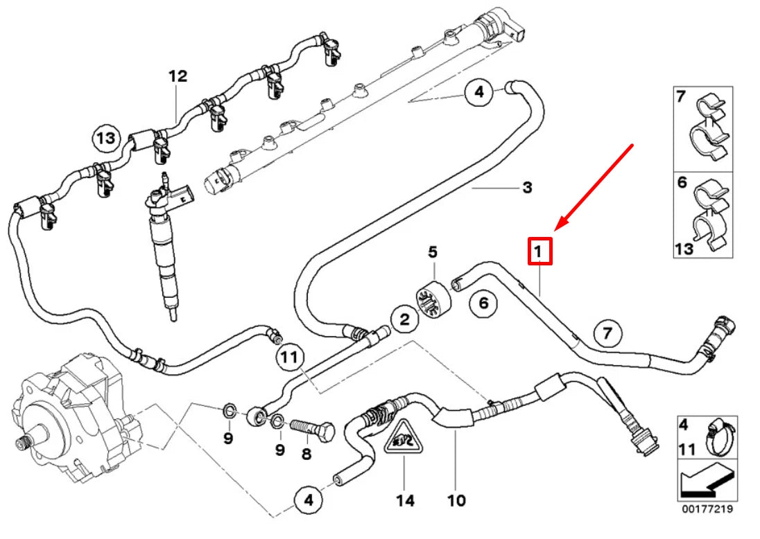 NEW BMW X5 E70 FUEL RETURN LINE 13537796060 7796060 ORIGINAL