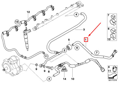 NEW BMW X5 E70 FUEL RETURN LINE 13537796060 7796060 ORIGINAL
