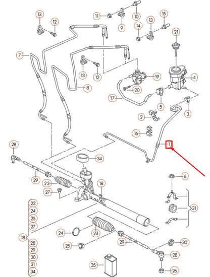 NEW VOLKSWAGEN JETTA A6 MK6 FRONT POWER STEERING RETURN PIPE 5C0422891K ORIGINAL