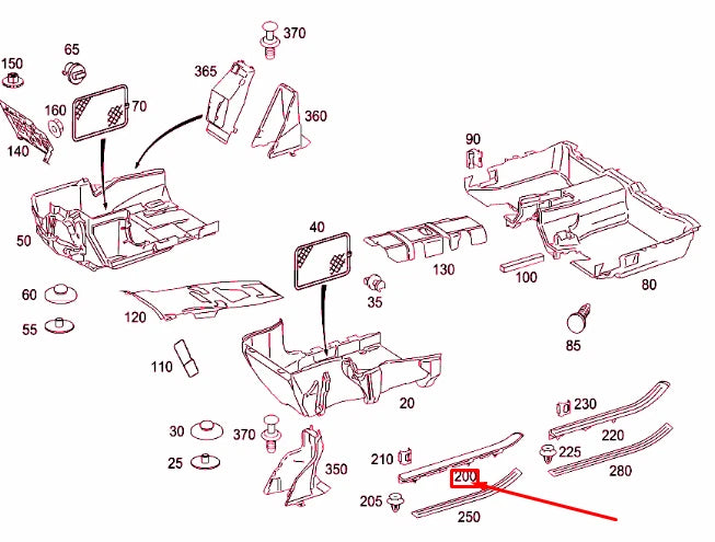 NEW MERCEDES-BENZ S W221 FRONT RIGHT ENTRANCE COVER RAIL A22168002357E94
