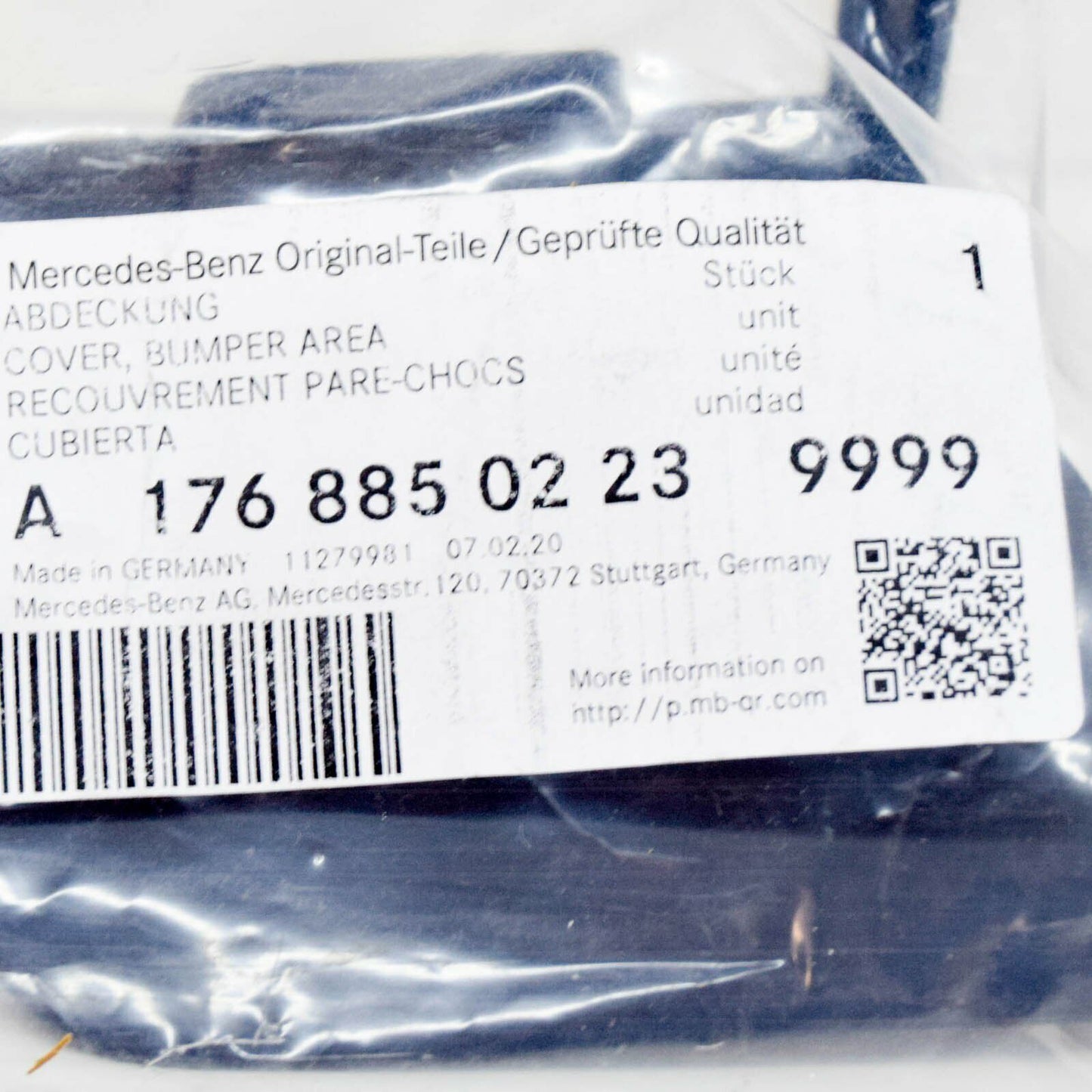NEW MB A W176 RIGHT HEADLIGHT WASHER COVER CAP A17688502239999 ORIGINAL