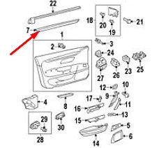 NEW VW CC 358 FRONT LEFT DOOR CARD PANEL CHROME TRIM 3C8867409R3H5