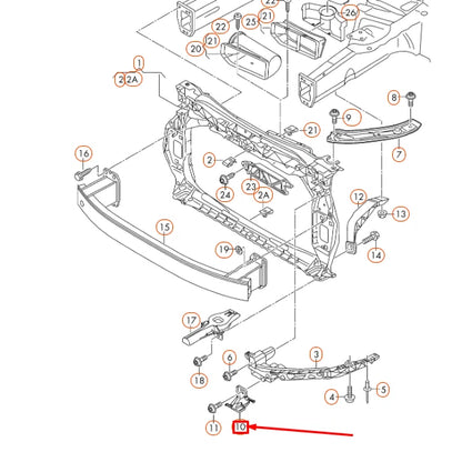 NEW AUDI Q5 8R RADIATOR CORE RIGHT SUPPORT BRACKET 8U0805334A ORIGINAL