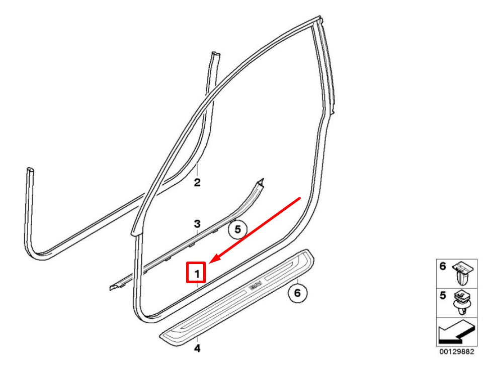 new bmw 6 e63 left edge protection 51767008581 7008581 original