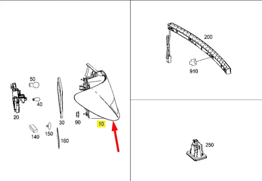 NEW MERCEDES-BENZ CLA COUPE C117 REAR LEFT TAILLIGHT A1179060301 ORIGINAL