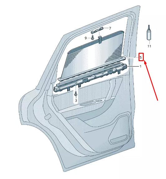 NEW VW TOUAREG 7P MK2 REAR LEFT DOOR ROLLER SUNBLIND COVER 7P6860379HX5