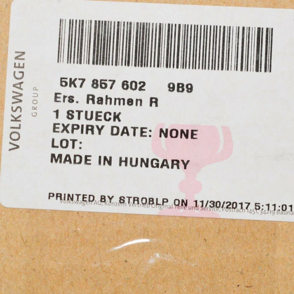 NEW VW GOLF MK6 EXTERIOR MIRROR RIGHT SIDE GLASS HOLDER 5K78576029B9 ORIGINAL