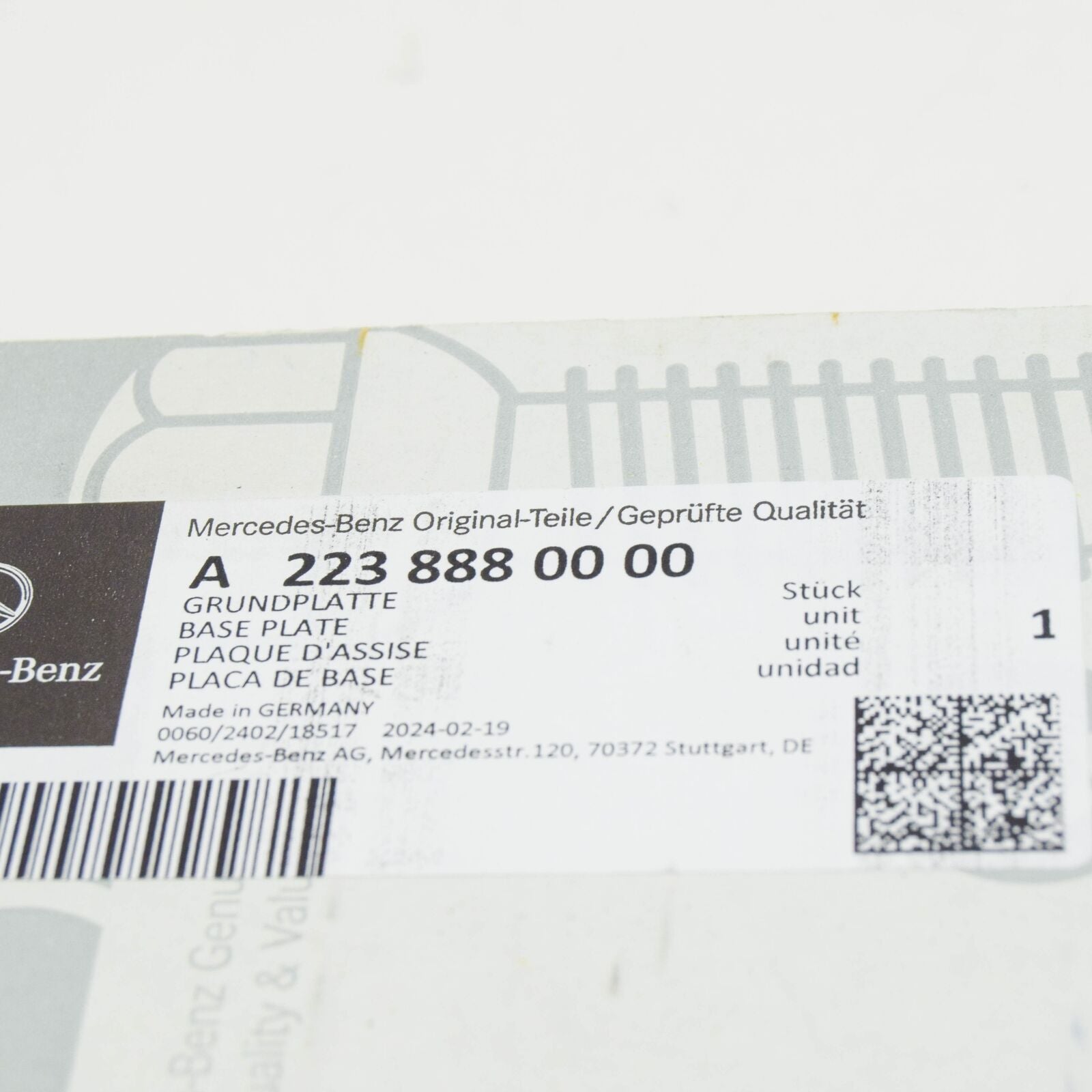 NEW MERCEDES-BENZ S W223 CRUISE CONTROL SENSOR RADAR PLATE A2238880000 ORIGINAL