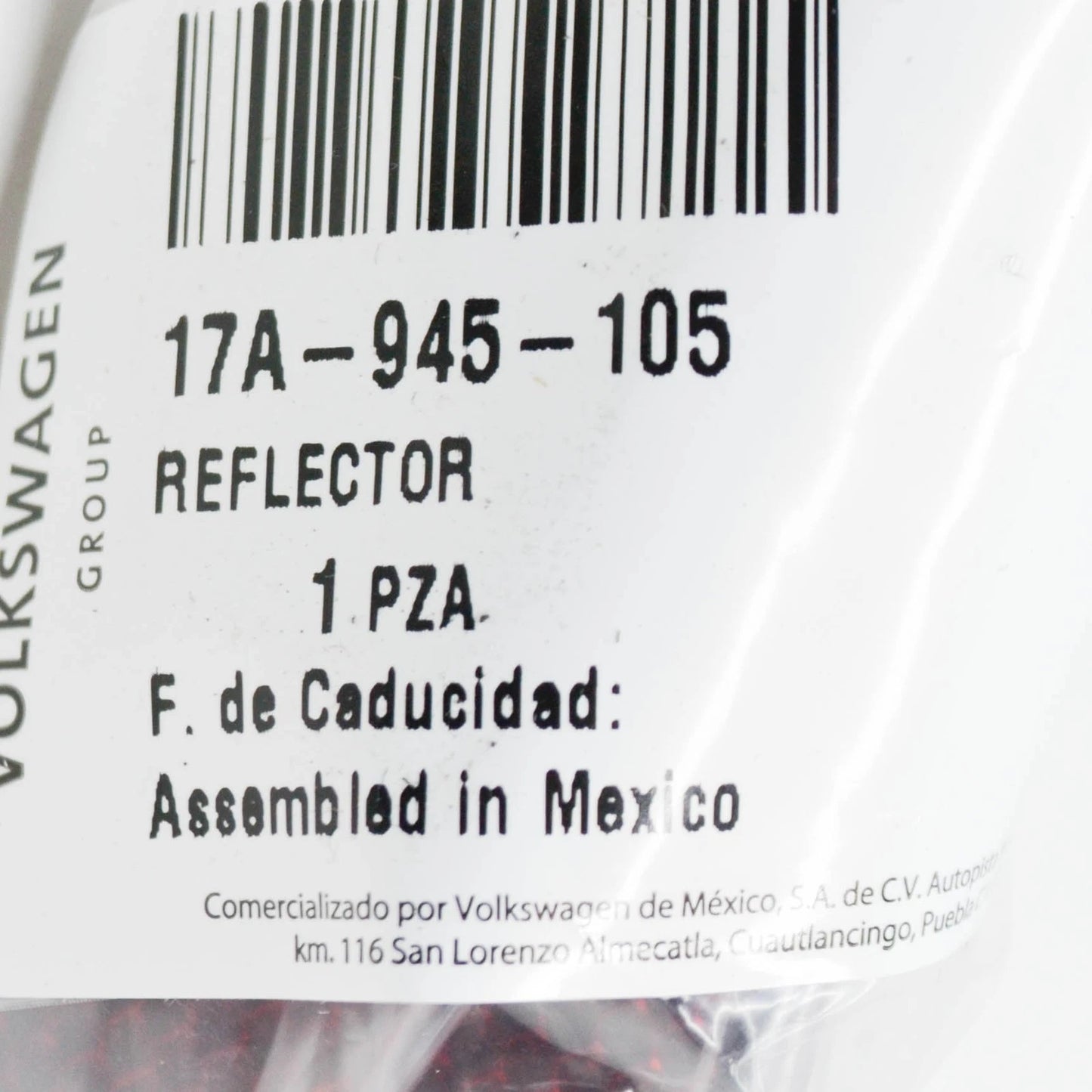 NEW VOLKSWAGEN JETTA A7 MK7 REAR LEFT BUMPER REFLECTOR 17A945105