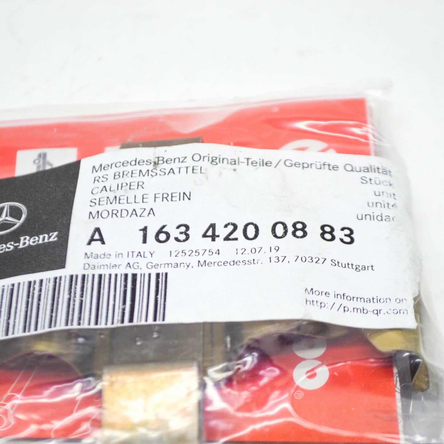 NEW MERCEDES-BENZ ML W163 FRONT BRAKE PAD RETAINING PIN KIT A1634200883 ORIGINAL