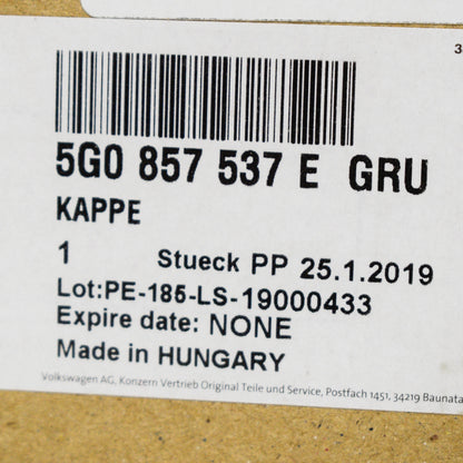 NEW VOLKSWAGEN GOLF MK7 FRONT LEFT DOOR MIRROR COVER CAP 5G0857537EGRU ORIGINAL