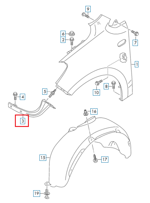 NEW VOLKSWAGEN UP FRONT RIGHT FENDER HOLDER 1S0821142A 2013 ORIGINAL