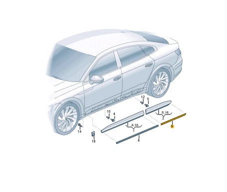 NEW VOLKSWAGEN ARTEON 3H7 REAR LEFT DOOR TRIM 3G8853333AGRU