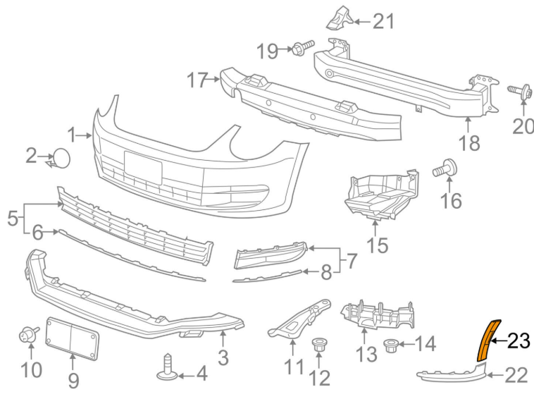 NEW VW BEETLE A5 FRONT BUMPER RIGHT UPPER TRIM 5C5807604A9B9 ORIGINAL