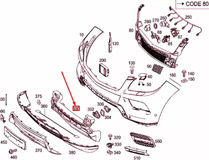 NEW MB GLE W166 FRONT BUMPER CENTRAL IMPACT ABSORBER A2928850837 ORIGINAL