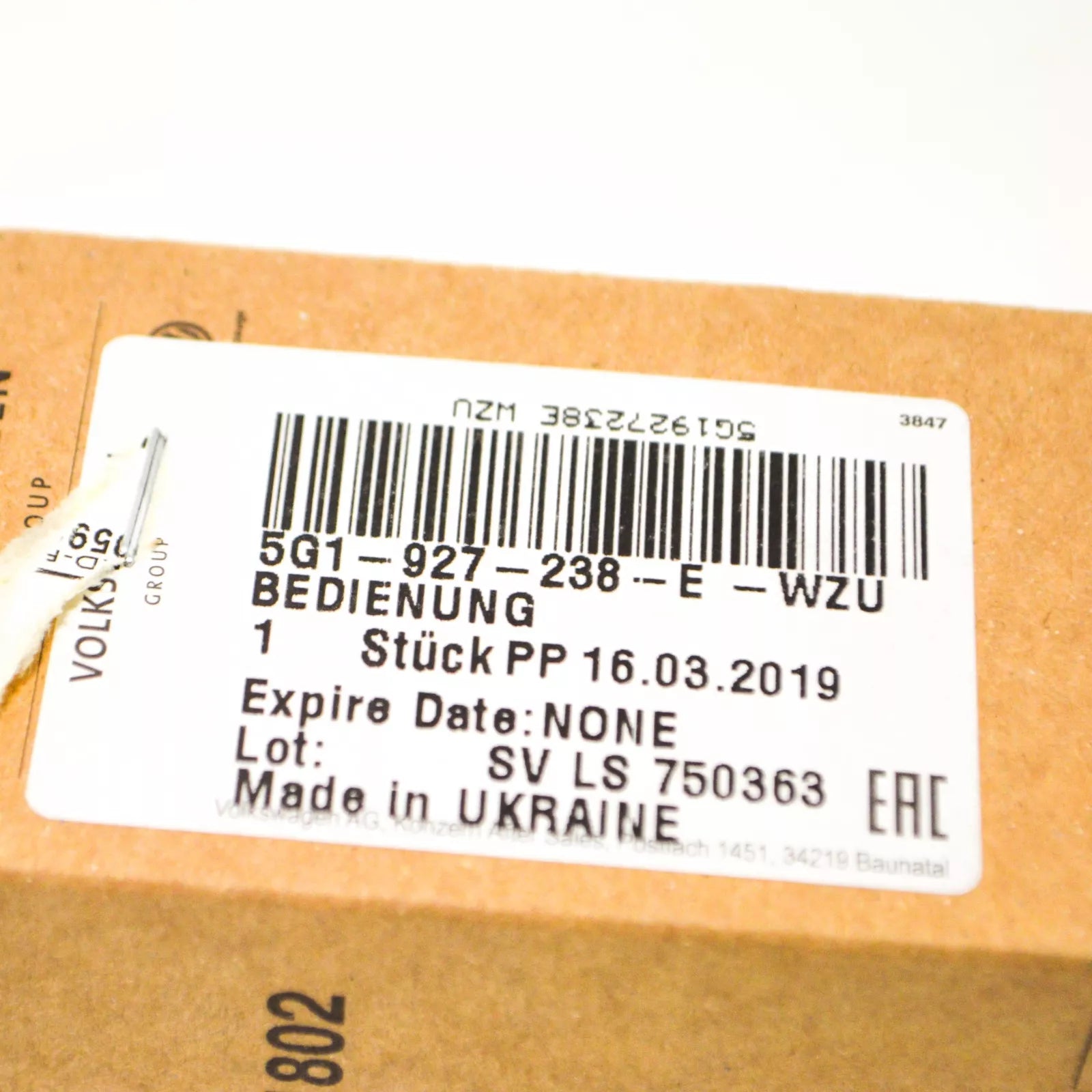 NEW VOLKSWAGEN GOLF MK7 MULTI PDC TYRE PRESSURE SWITCH 5G1927238EWZU LHD