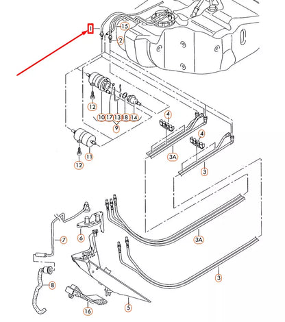 NEW VOLKSWAGEN BEETLE A5 FUEL FEED LINE 1K0201293J
