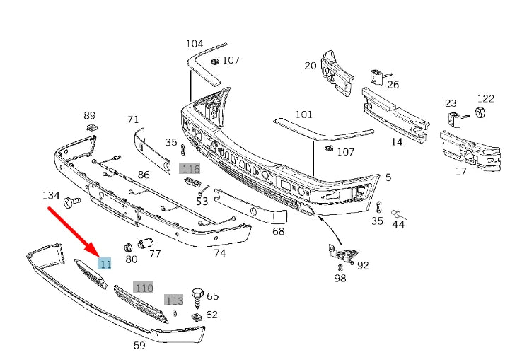 NEW MB E W210 FRONT TOWING BRACKET COVER FLAP TRIM A21088002059999 ORIGINAL
