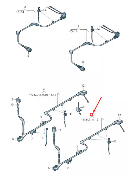 NEW VW T-ROC A11 REAR RIGHT SPEED SENSOR CABLE HARNESS 2GA927902E