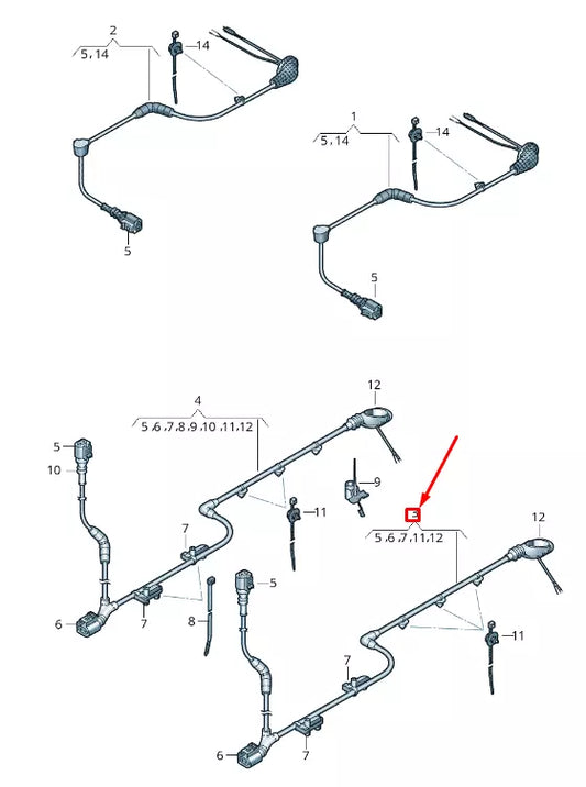 NEW VW T-ROC A11 REAR RIGHT SPEED SENSOR CABLE HARNESS 2GA927902E