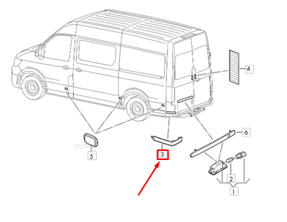 NEW VW CRAFTER MK2 SZ REAR LEFT BUMPER REFLECTOR 7C0945105 ORIGINAL