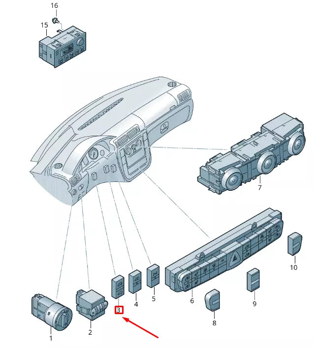 NEW VOLKSWAGEN CRAFTER 2F MK1 LEVER CONTROL SYSTEM BUTTON 2E0919816