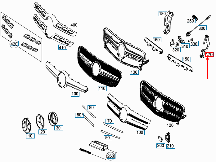 NEW MERCEDES-BENZ GLA X156 FRONT LEFT AIR FLOW SERRATION A1568880700 ORIGINAL
