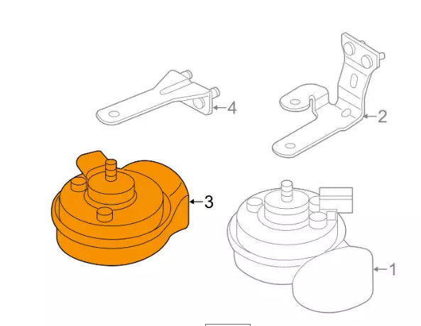 NEW VOLKSWAGEN BEETLE A5 LOW TONE HORN FANFARE 2K5951221A ORIGINAL