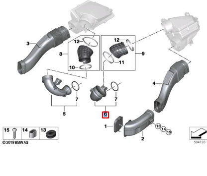 NEW BMW X5 M F95 FILTERED AIR DUCT CYL 5-8 13718091476 ORIGINAL
