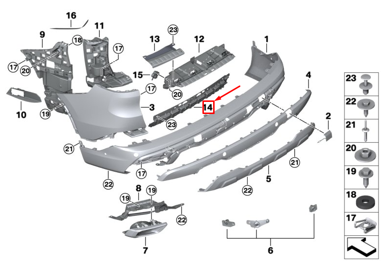 new bmw x5 g05 rear bottom bumper reinforcement 51127429429 original