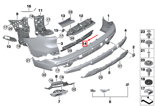new bmw x5 g05 rear bottom bumper reinforcement 51127429429 original