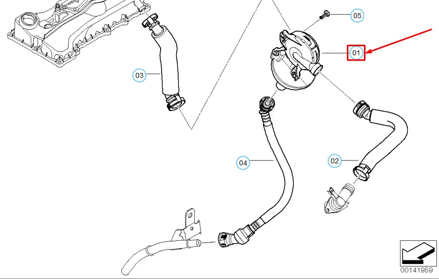 NEW BMW 3 E90 OIL SEPARATOR BREATHER VALVE 11617526654 ORIGINAL