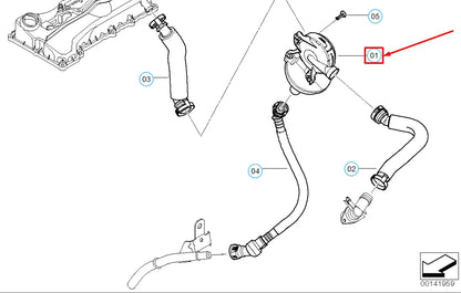 NEW BMW 3 E90 OIL SEPARATOR BREATHER VALVE 11617526654 ORIGINAL