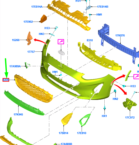new ford fiesta mk7 radiator grille 2118082 h1bb-8200-b5c original