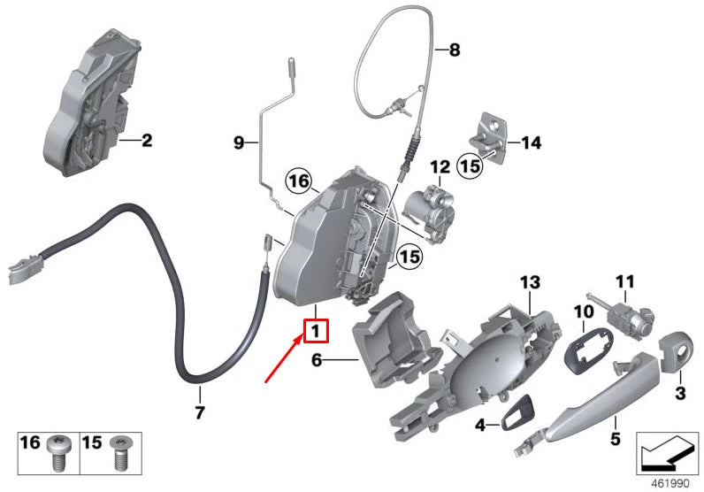 NEW BMW 4 GRAN COUPE F36 FRONT LEFT DOOR LOCK 51217229457 ORIGINAL