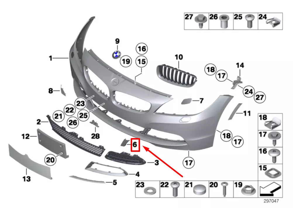 NEW BMW Z4 ROADSTER E89 FRONT LEFT BUMPER COVER CAP 51117203791 7203791 ORIGINAL